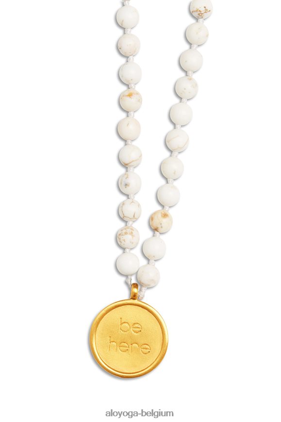 accessoires blanc femmes TF6J8D1037 Alo Yoga collier mala turquoise blanc