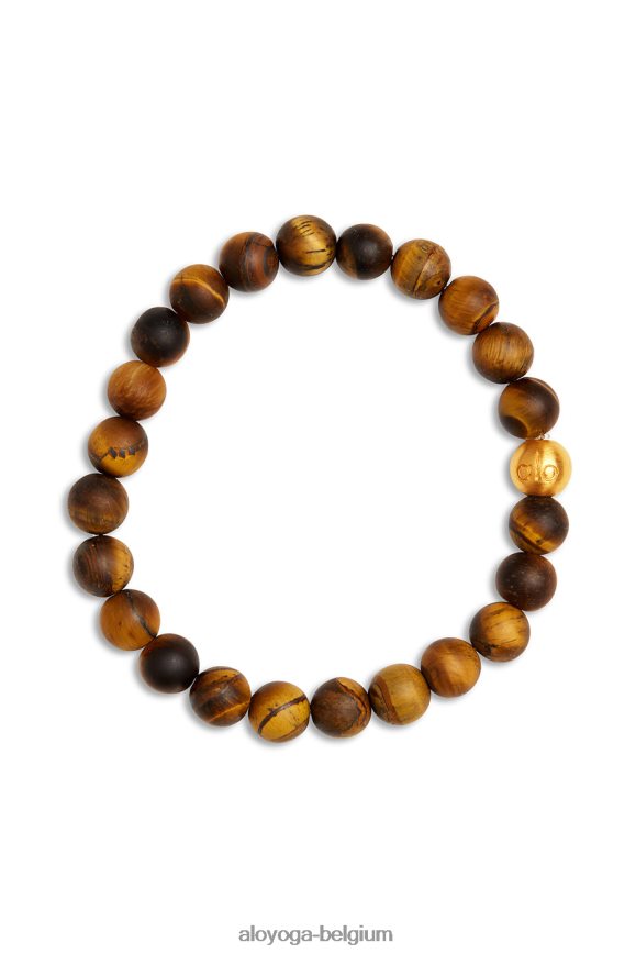 accessoires brun femmes TF6J8D1034 Alo Yoga bracelet mala oeil de tigre
