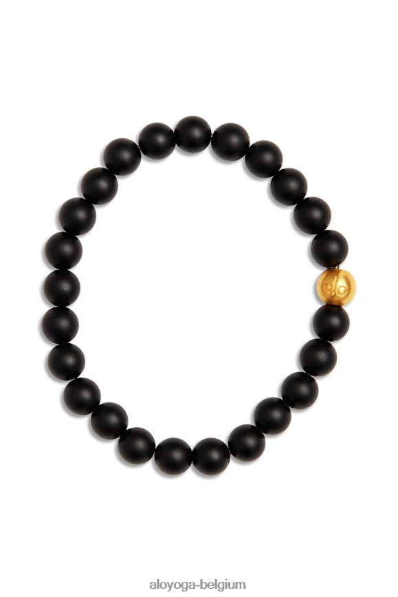 accessoires noir mat femmes TF6J8D1031 Alo Yoga bracelet mala en onyx noir