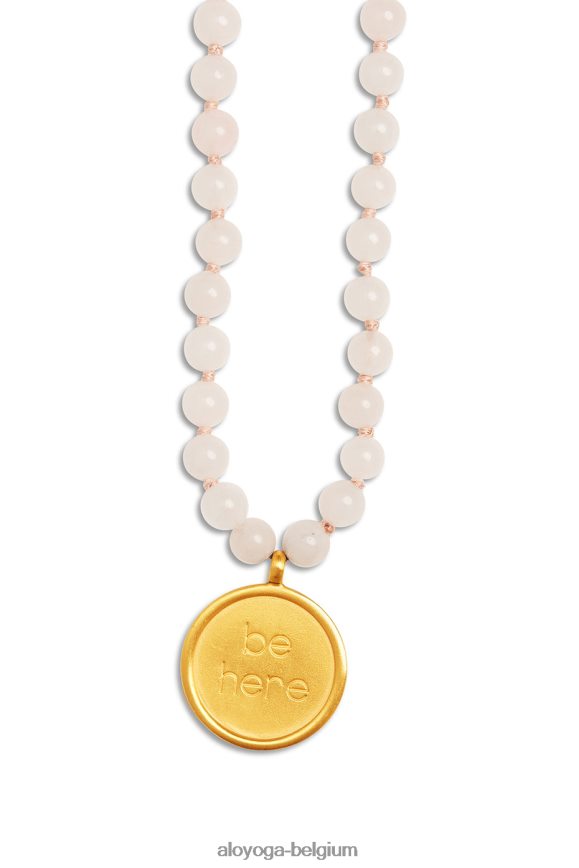 accessoires rose femmes TF6J8D1036 Alo Yoga collier mala en quartz rose