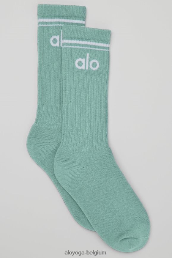 accessoires agave bleu clair/blanc femmes TF6J8D1247 Alo Yoga chaussette rétro