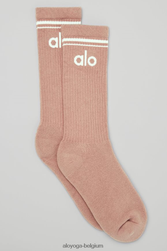 accessoires argile molle/blanc femmes TF6J8D1248 Alo Yoga chaussette rétro