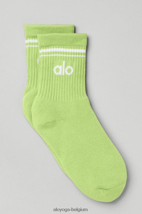 accessoires céleri/blanc femmes TF6J8D937 Alo Yoga chaussette rétro à demi-équipage