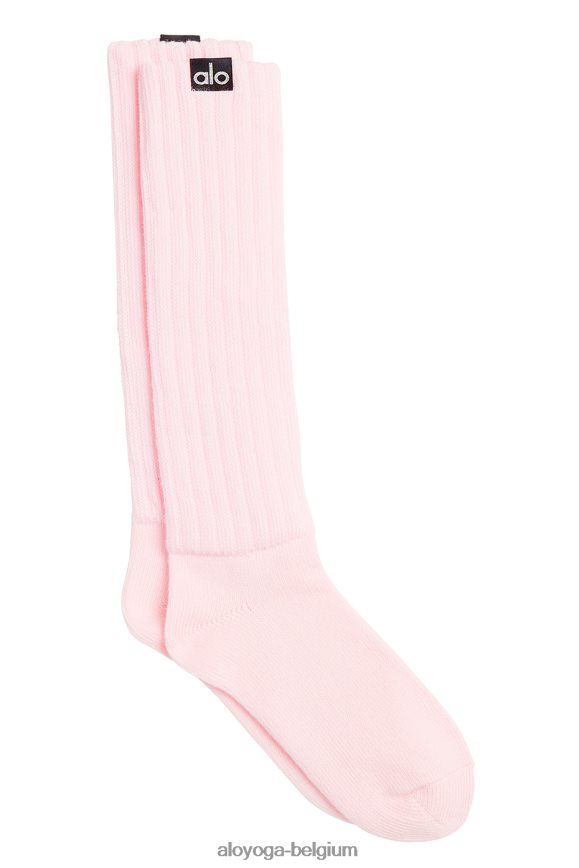 accessoires rose poudré femmes TF6J8D954 Alo Yoga chaussette froissée