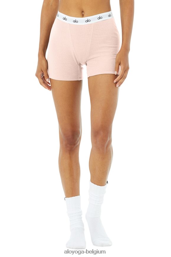 accessoires rose mauve femmes TF6J8D1096 Alo Yoga shorty côtelé à icône