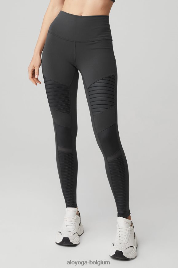 bas anthracite/anthracite brillant femmes TF6J8D145 Alo Yoga legging moto taille haute