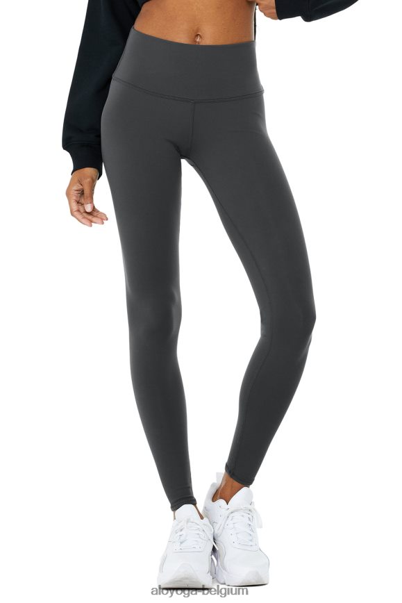 bas anthracite femmes TF6J8D1262 Alo Yoga legging chaud en peluche taille haute pour l'hiver