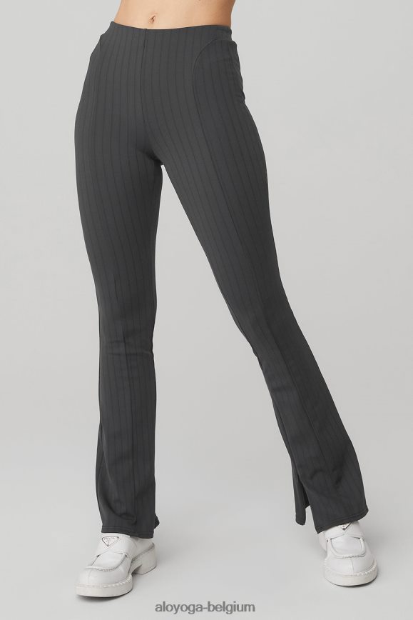 bas anthracite/noir femmes TF6J8D169 Alo Yoga legging évasé à taille haute et à fines rayures