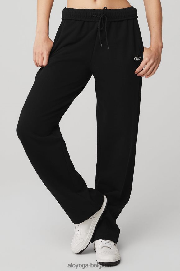 bas noir femmes TF6J8D263 Alo Yoga accolade - pantalon de jogging droit