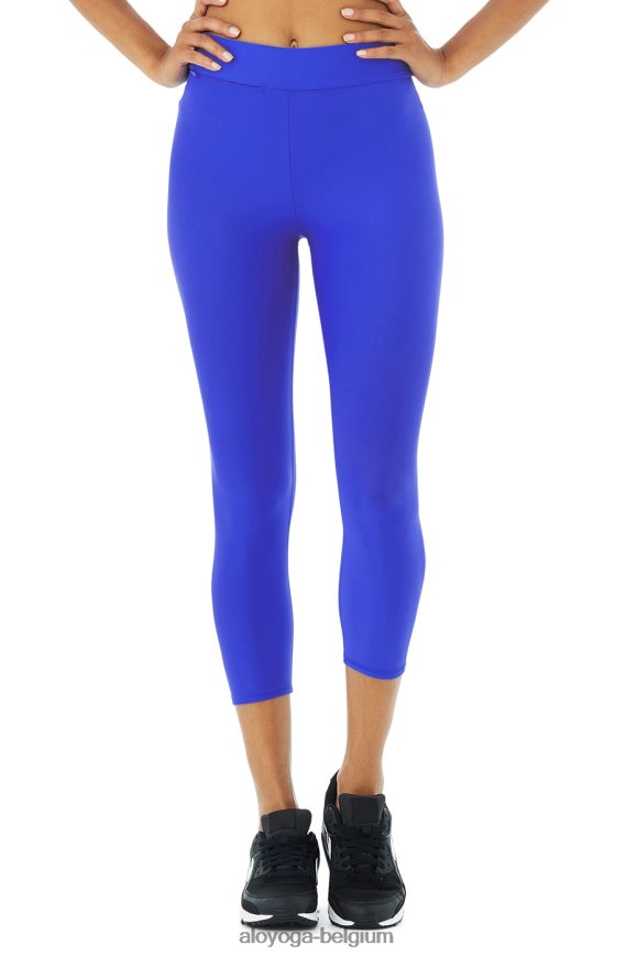 bas alo bleu femmes TF6J8D1217 Alo Yoga capri taille haute à fermeture éclair dissimulée airlift