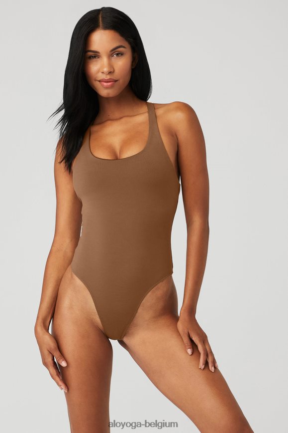 vêtements brun cannelle femmes TF6J8D317 Alo Yoga body élégant au dos