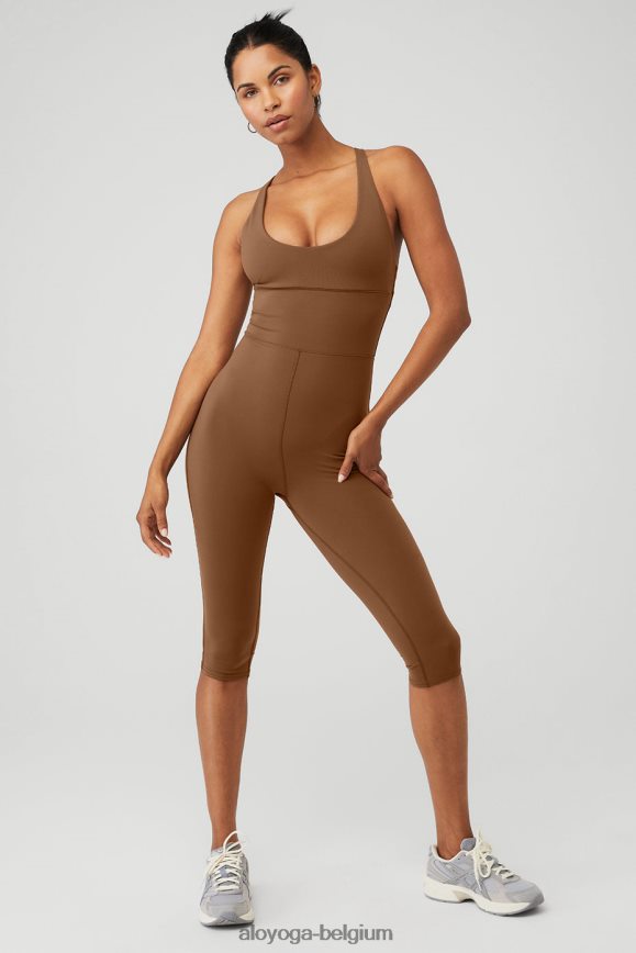 vêtements brun cannelle femmes TF6J8D921 Alo Yoga body physique à l'aérographe