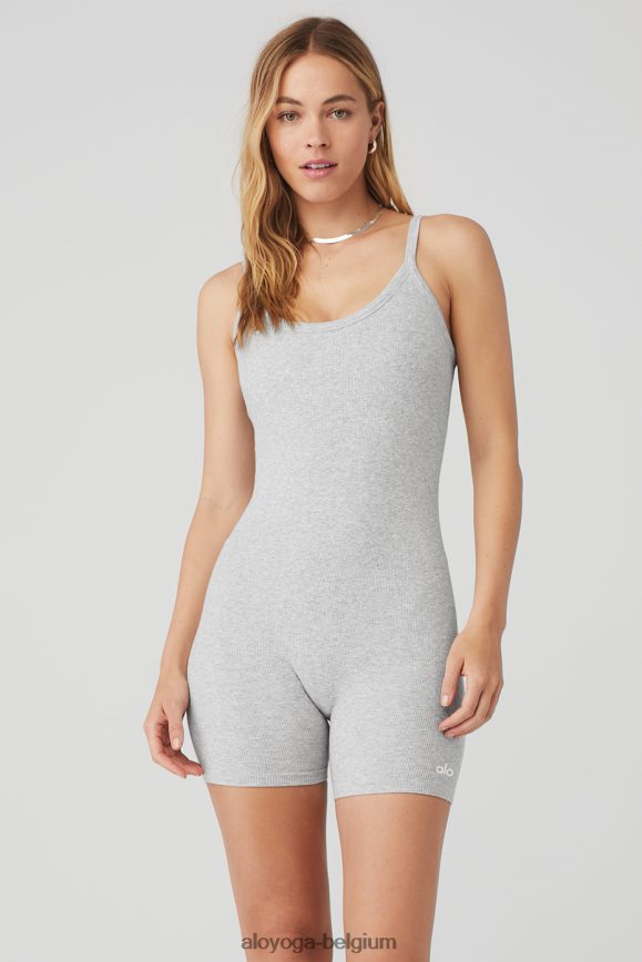 vêtements gris chiné athlétique femmes TF6J8D923 Alo Yoga combinaison douce côtelée sans couture