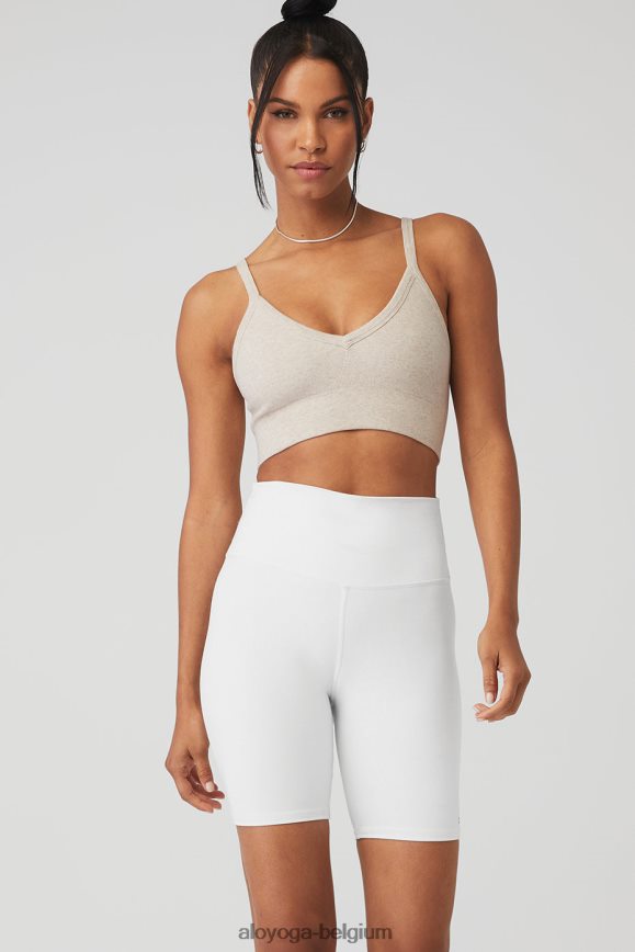 vêtements bruyère à l'avoine femmes TF6J8D549 Alo Yoga soutien-gorge côtelé sans couture à dos bas