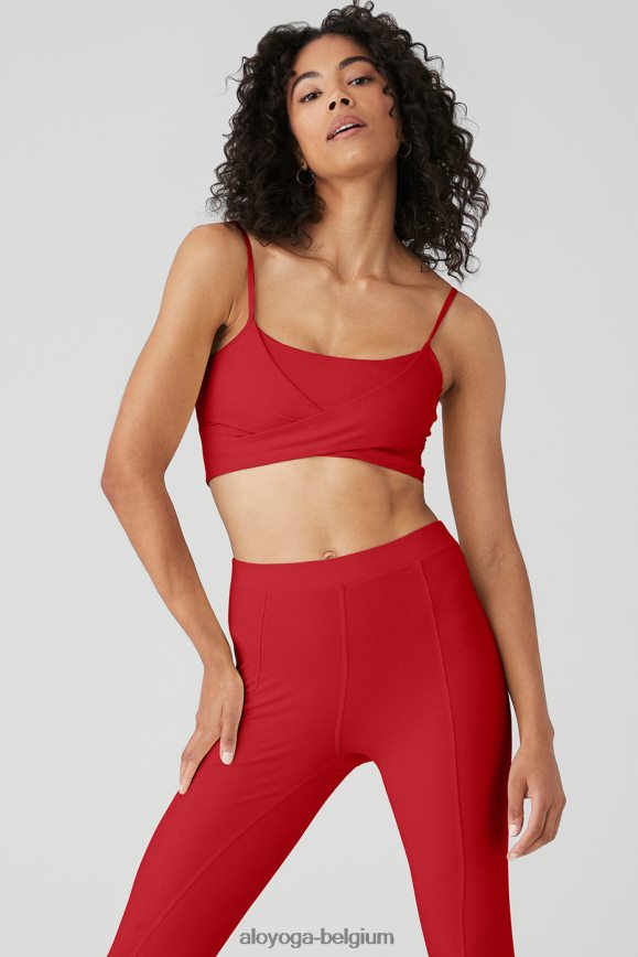 vêtements rouge classique femmes TF6J8D510 Alo Yoga soutien-gorge enso aérographe