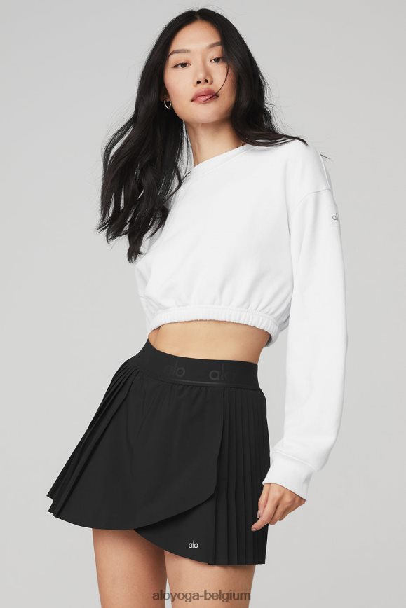 vêtements blanc femmes TF6J8D610 Alo Yoga pull ras du cou dévotion