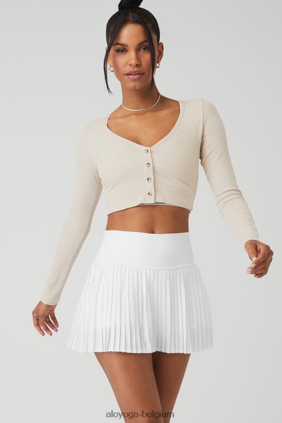 vêtements bruyère à l'avoine femmes TF6J8D615 Alo Yoga cardigan murmure court côtelé