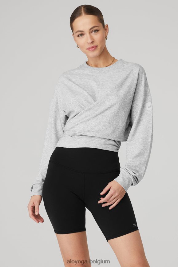 vêtements gris chiné athlétique femmes TF6J8D634 Alo Yoga pull portefeuille de rêve