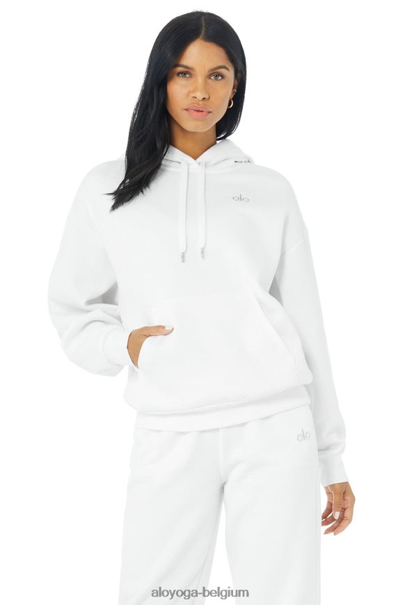 vêtements blanc femmes TF6J8D812 Alo Yoga sweat à capuche de récompense