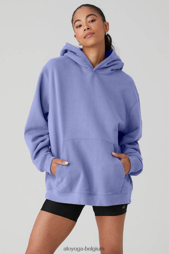 vêtements bleu infini femmes TF6J8D803 Alo Yoga sweat à capuche épais de renommée