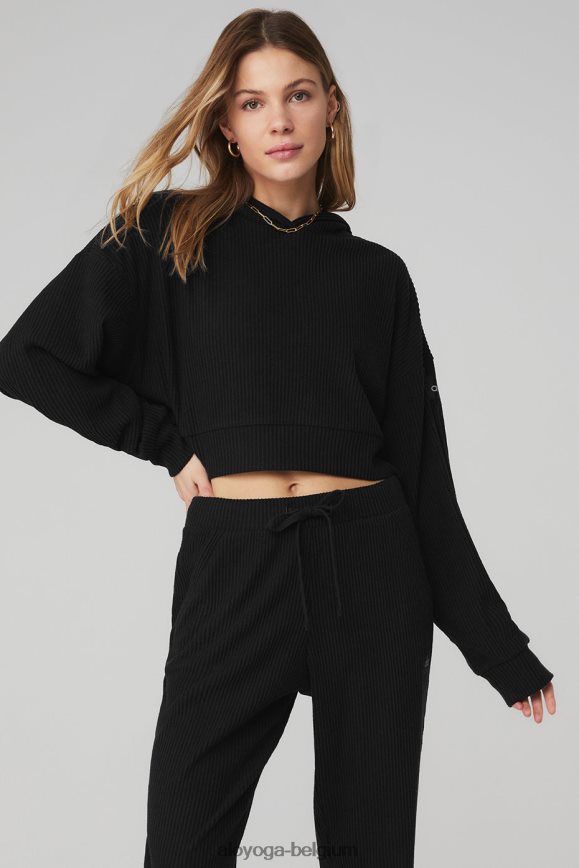 vêtements noir femmes TF6J8D818 Alo Yoga muse à capuche