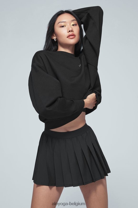 vêtements noir femmes TF6J8D824 Alo Yoga pull ras du cou accolade