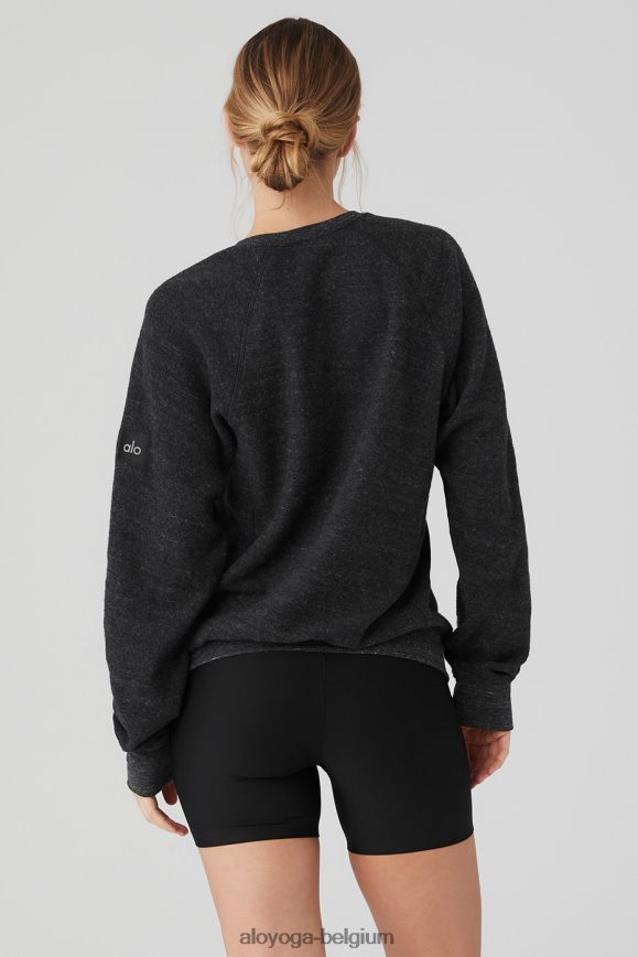 vêtements trimélange noir anthracite femmes TF6J8D823 Alo Yoga sweat à col ras du cou Triumph