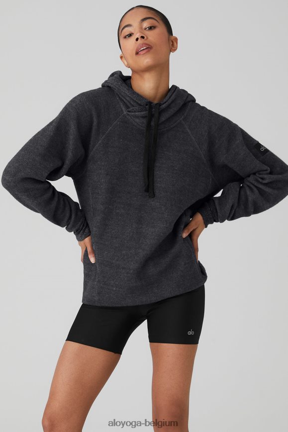 vêtements trimélange noir anthracite femmes TF6J8D857 Alo Yoga sweat à capuche triomphe