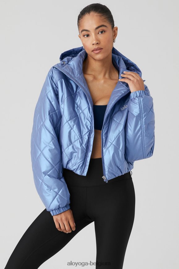 vêtements bleu infini femmes TF6J8D698 Alo Yoga doudoune orageuse nacrée