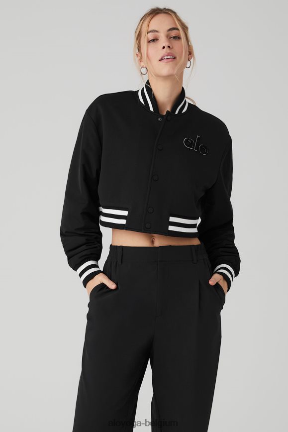 vêtements noir femmes TF6J8D795 Alo Yoga veste courte en chèvre
