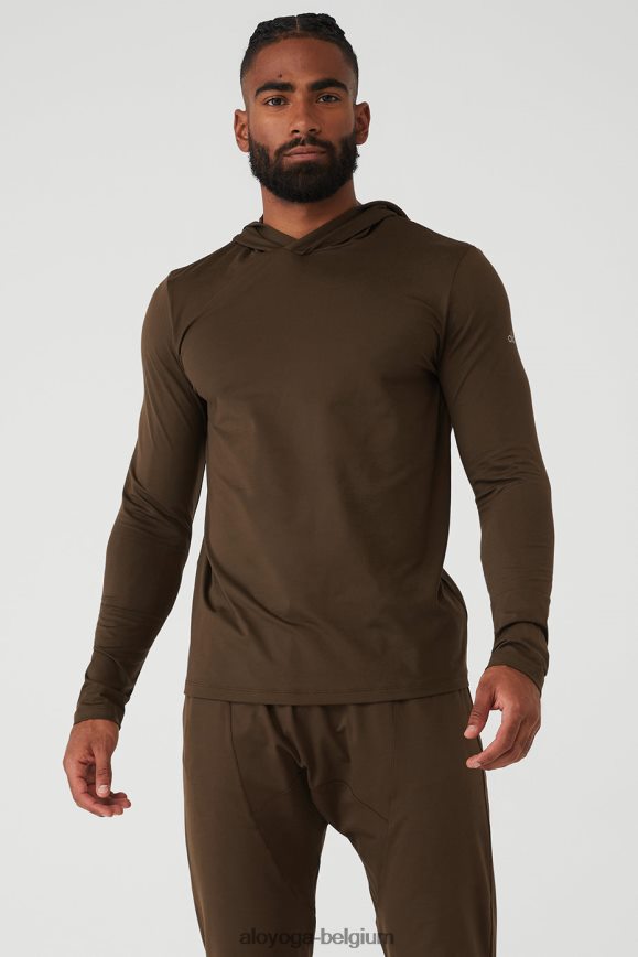 hauts Expresso Hommes TF6J8D1309 Alo Yoga conquérir la réforme à manches longues avec capuche