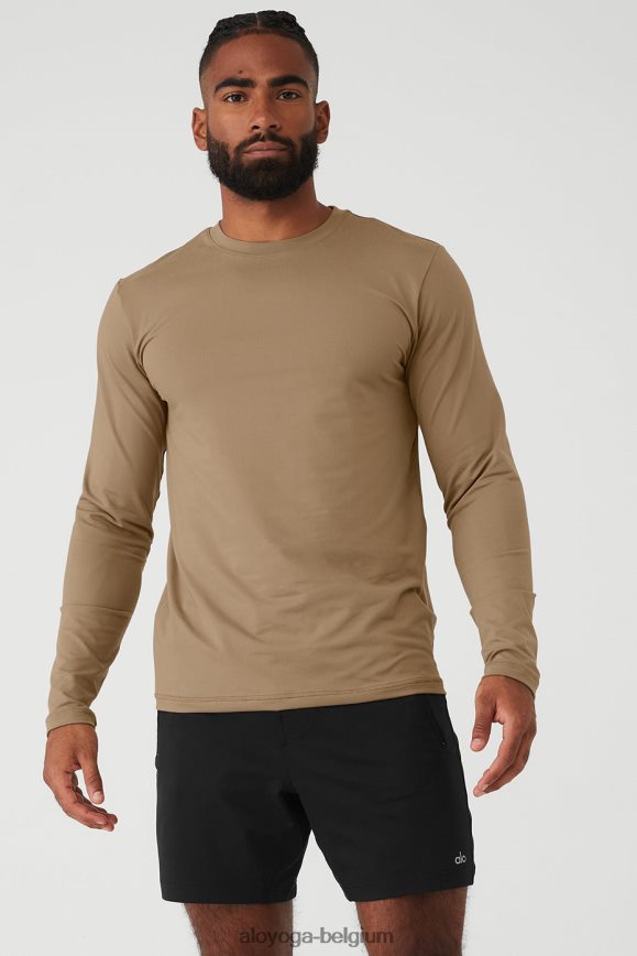 hauts gravier Hommes TF6J8D1355 Alo Yoga conquérir la réforme ras du cou à manches longues