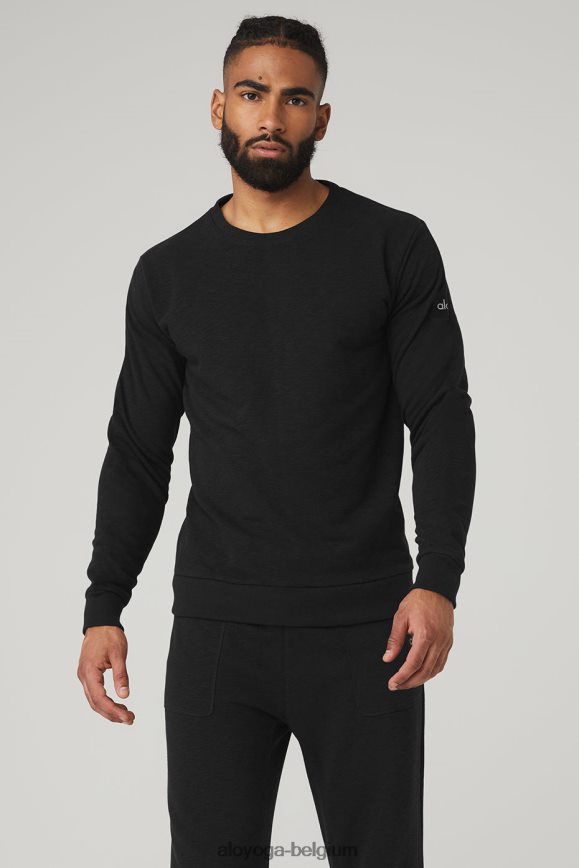 hauts flammé noir Hommes TF6J8D1625 Alo Yoga col rond qualificatif