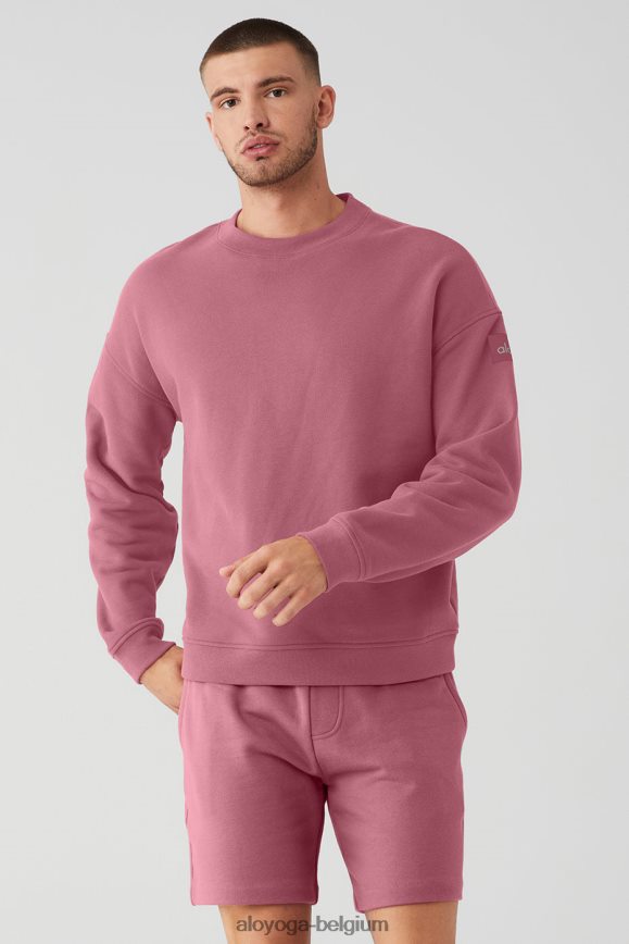 hauts argile de mars Hommes TF6J8D1599 Alo Yoga pull à col rond épais de renommée