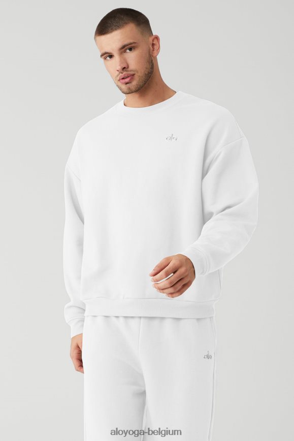 hauts blanc Hommes TF6J8D1449 Alo Yoga pull ras du cou accolade
