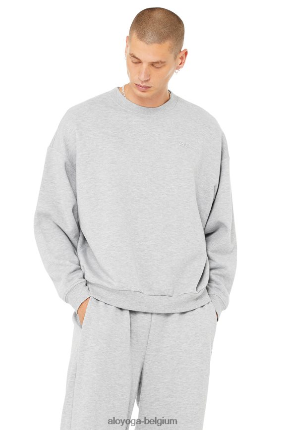 hauts gris chiné athlétique Hommes TF6J8D1447 Alo Yoga pull ras du cou accolade