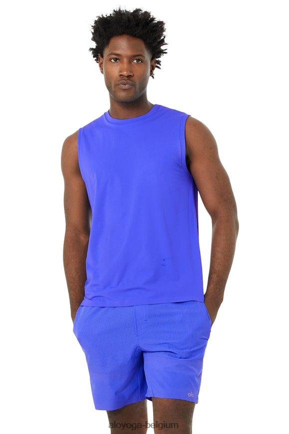 hauts alo bleu Hommes TF6J8D1790 Alo Yoga réservoir de performance idole