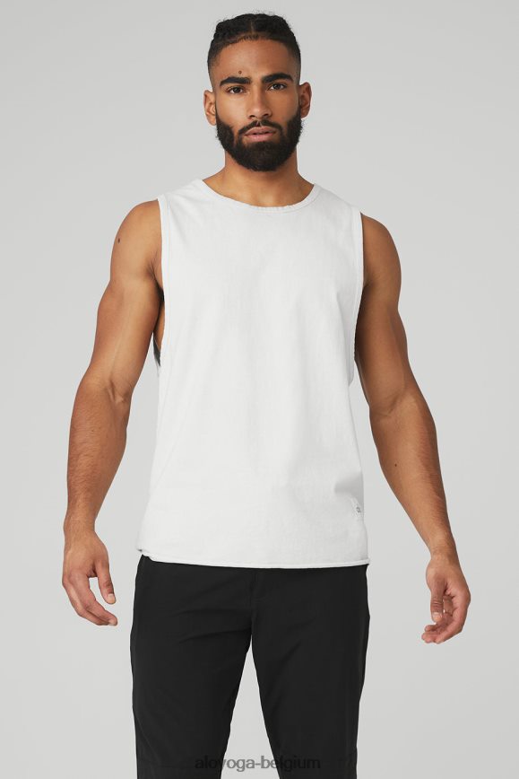 hauts blanc Hommes TF6J8D1655 Alo Yoga réservoir de société
