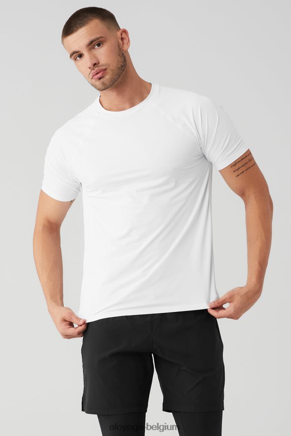 hauts blanc Hommes TF6J8D1312 Alo Yoga tee-shirt de performance idole
