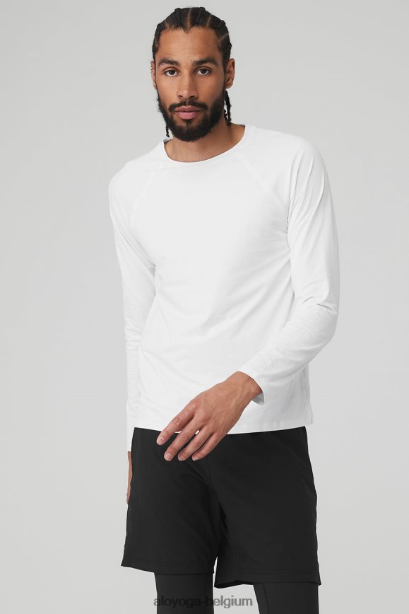 hauts blanc Hommes TF6J8D1456 Alo Yoga t-shirt de performance idol à manches longues