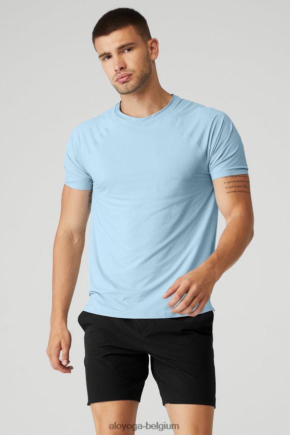 hauts bleu calme Hommes TF6J8D1317 Alo Yoga tee-shirt de performance idole