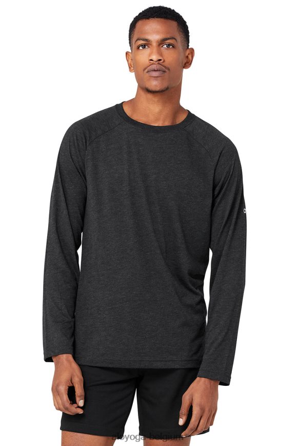hauts bruyère noire Hommes TF6J8D1555 Alo Yoga t-shirt triomphal à manches longues
