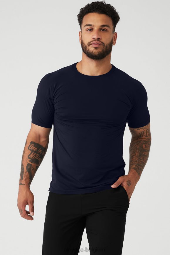 hauts marine Hommes TF6J8D1315 Alo Yoga tee-shirt de performance idole