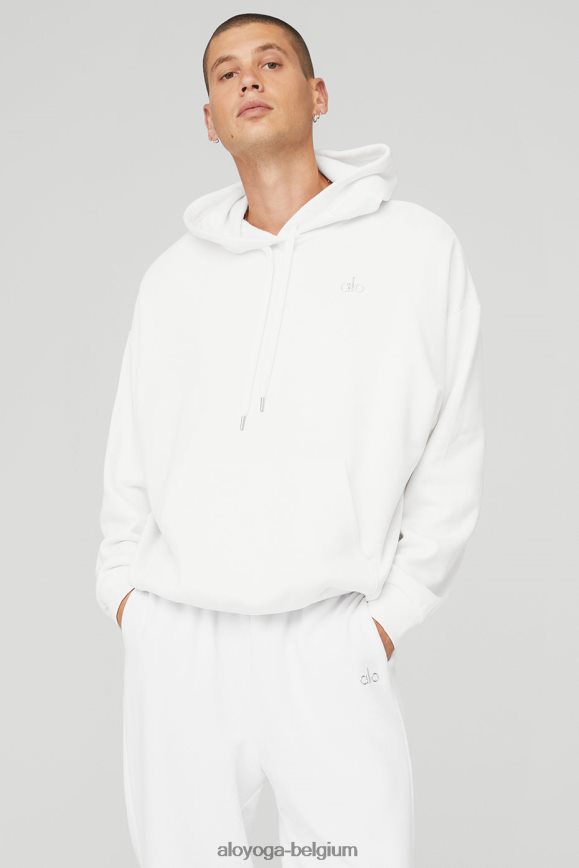 vêtements d'extérieur blanc Hommes TF6J8D1513 Alo Yoga sweat à capuche de récompense