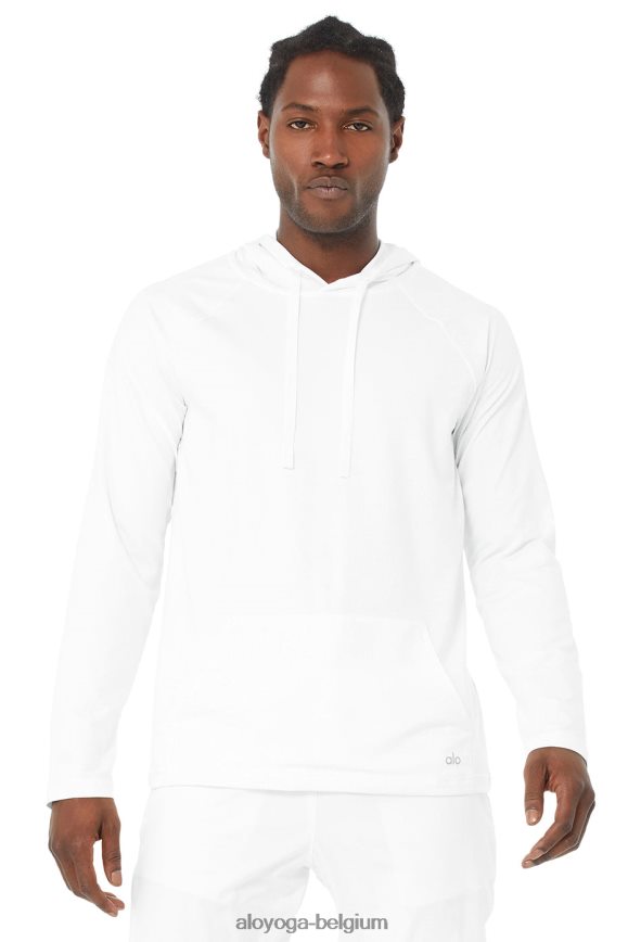 vêtements d'extérieur blanc Hommes TF6J8D1612 Alo Yoga le sweat à capuche conquérir