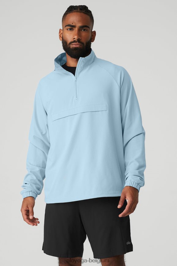 vêtements d'extérieur bleu calme Hommes TF6J8D1436 Alo Yoga veste ripstop à 1/4 zip sur l'ensemble